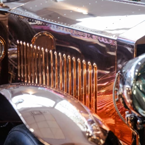 Copper louvres, polished aluminium
