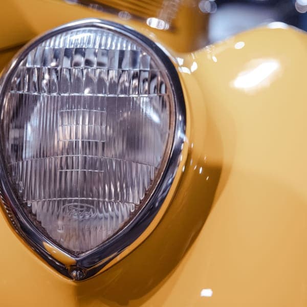 Ford headlamp, in yellow
